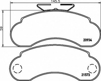 HELLA PAGID 8db355019101 -  Комплект тормозных колодок, дисковый тормоз